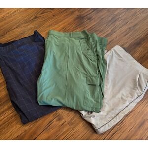 LOT OF 3 Athleta Brooklyn Ankle Pants Size 26 Straight Leg Pockets Grid Stripe